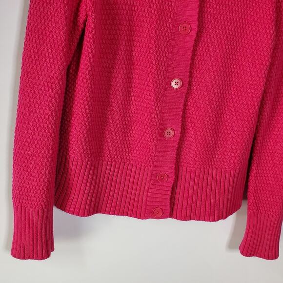 Talbots hot Pink Shawl Neck Cardigan sweater Size Medium - Picture 8 of 14
